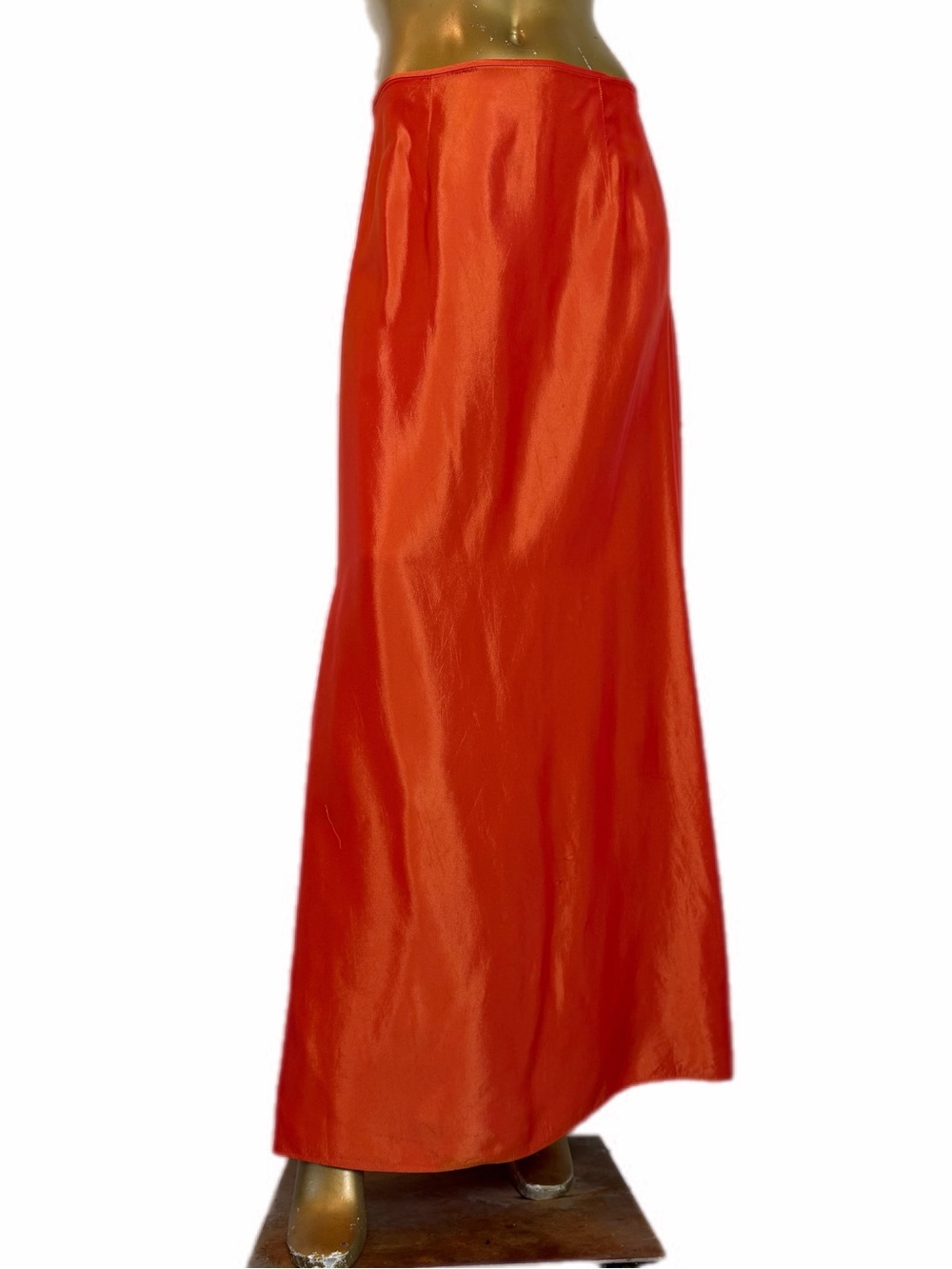Y2K Jessica McClintock for Gunne Sax Iridescent Orange Acetate Maxi Skirt, 11